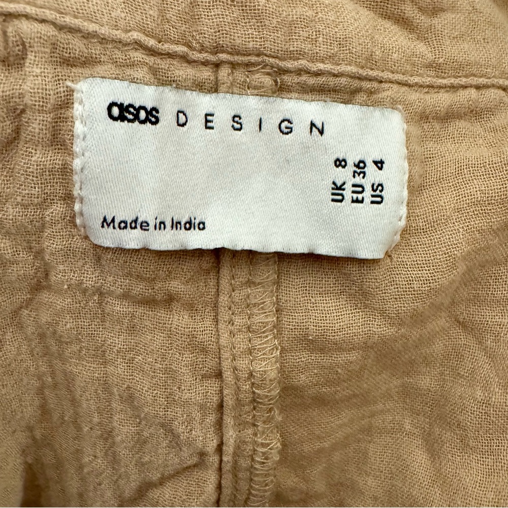NWOT ASOS DESIGN cheesecloth button down bowling shirt and matching shorts set - Picture 7 of 9